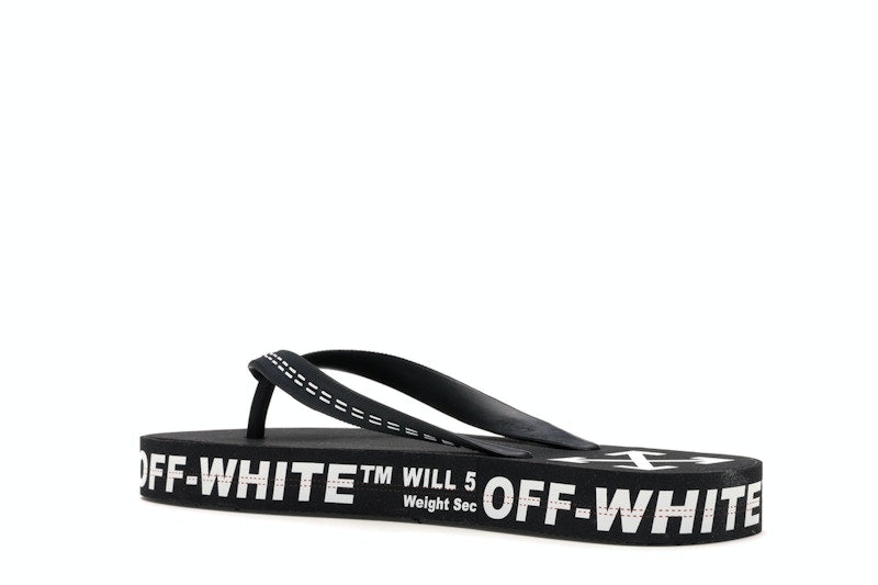 Off-White Logo Typographic Flip Flop Black SS20
