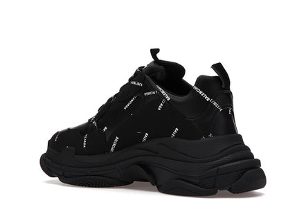 Balenciaga Triple S Allover Logo Black