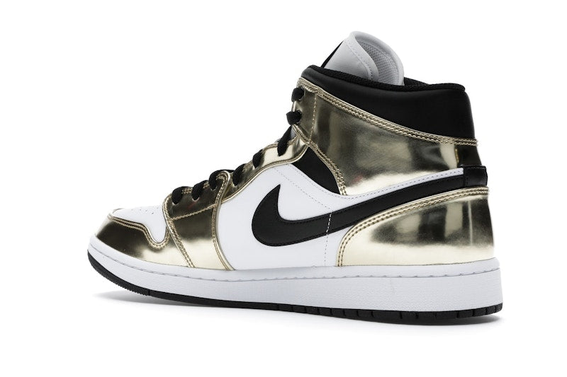 Jordan 1 Mid Metallic Gold Black White