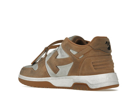 OFF-WHITE Out Of Office "OOO" Low Tops Distressed Brown White