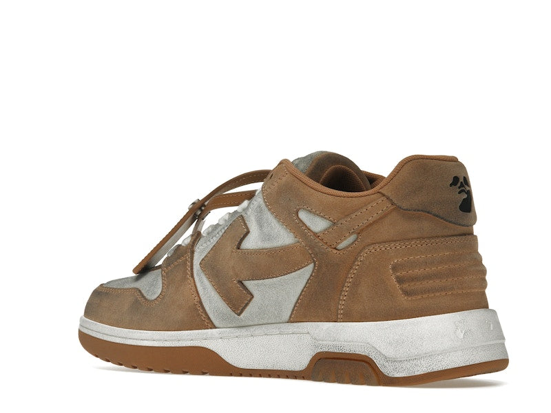 OFF-WHITE Out Of Office "OOO" Low Tops Distressed Brown White