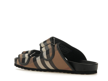 Burberry Check Sandals Birch Brown Black