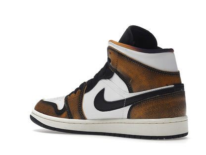 Jordan 1 Mid SE Orange Wear Away