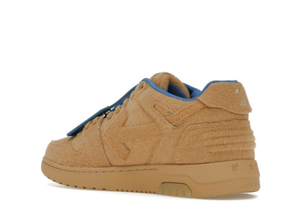 OFF-WHITE Out Of Office OOO Low Tops Camel Blue Wool