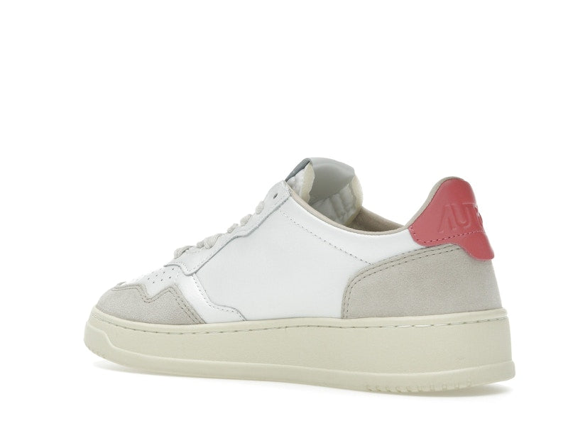 Autry Medalist Leather Low White Tearose Beige (Women's)