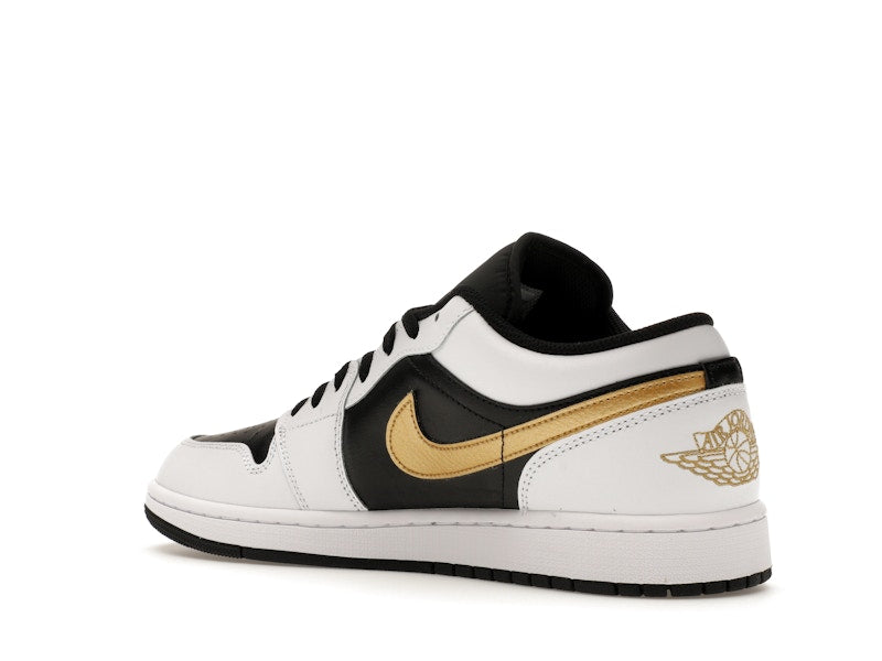 Jordan 1 Low White Black Metallic Gold Swoosh