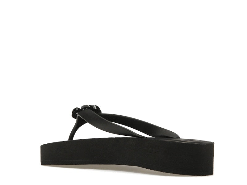 Gucci Chevron Thong Sandal Black Rubber