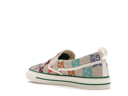 Gucci Tennis 1977 Slip On GG Logo White Multi