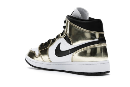 Jordan 1 Mid Metallic Gold Black White