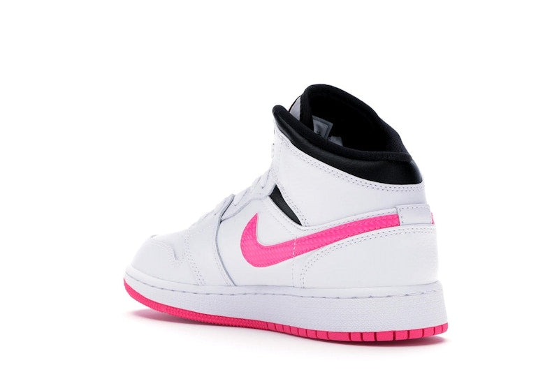Jordan 1 Mid White Black Hyper Pink (GS)