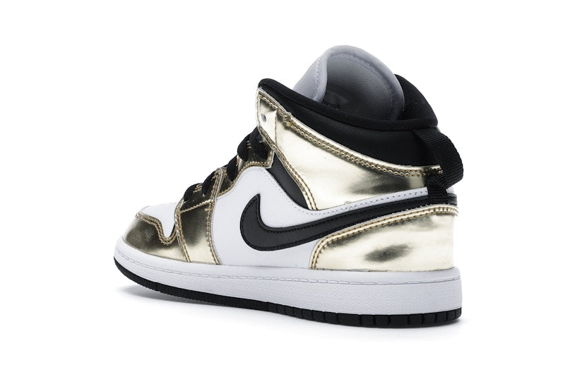Jordan 1 Mid Metallic Gold Black White (PS)
