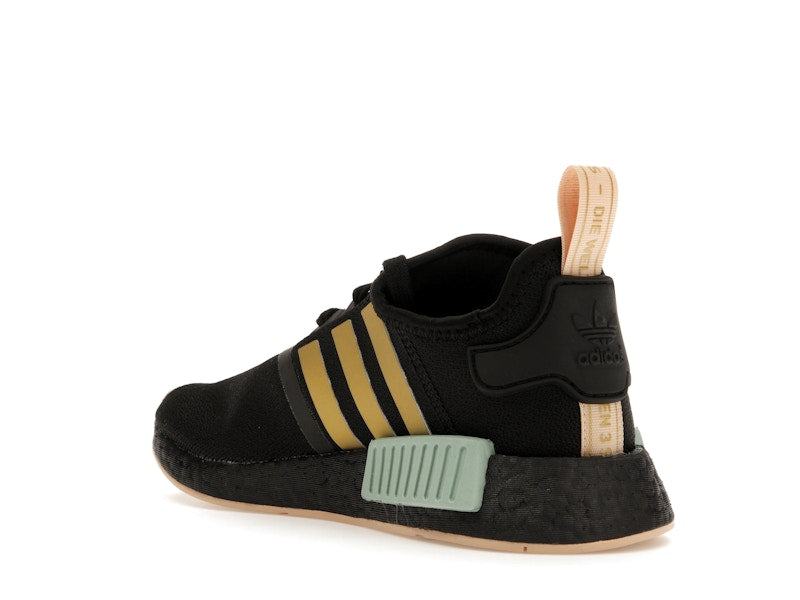 adidas NMD R1 Black Gold Metallic Halo Amber (Women's)