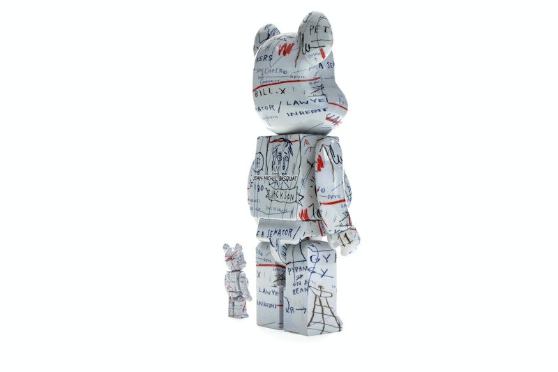 Bearbrick Jean-Michel Basquiat 2 100% & 400% Set White
