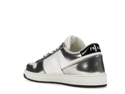 Prada Downtown Low Top Sneakers Leather White Silver