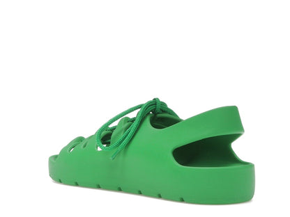 Bottega Veneta Jelly Lace Up Sandal Green