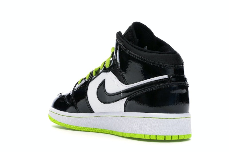 Jordan 1 Mid Black Cyber Mystic Green (GS)