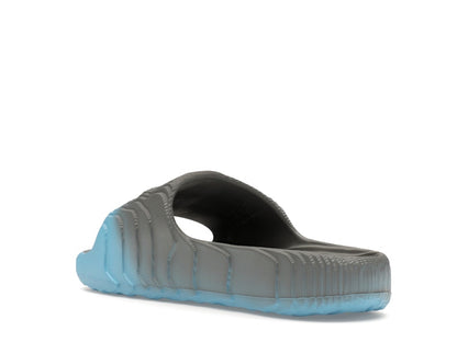 adidas Adilette 22 Slides Grey Semi Blue Burst Mel Core Black