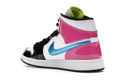 Jordan 1 Mid White Black Cyber Pink