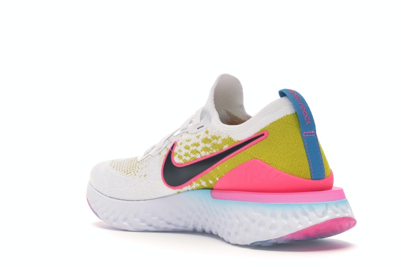 Nike Epic React Flyknit 1 White Pink Blast Citron