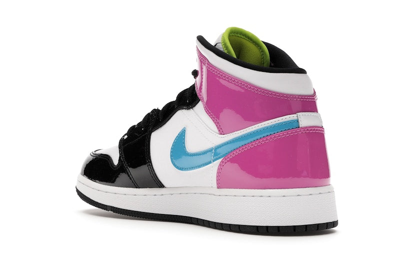 Jordan 1 Mid White Black Cyber Pink (GS)