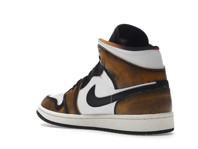 Jordan 1 Mid SE Orange Wear Away