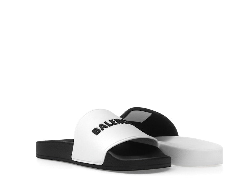 Balenciaga Pool Slides White Black (Women's)