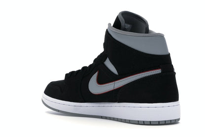 Jordan 1 Mid Black Particle Grey Gym Red