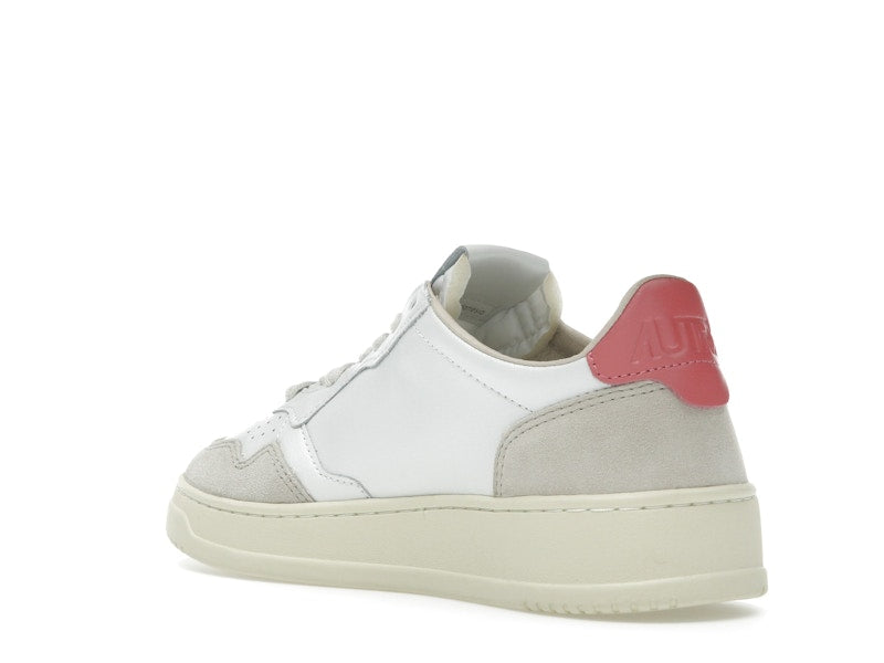 Autry Medalist Leather Low White Tearose Beige (Women's)