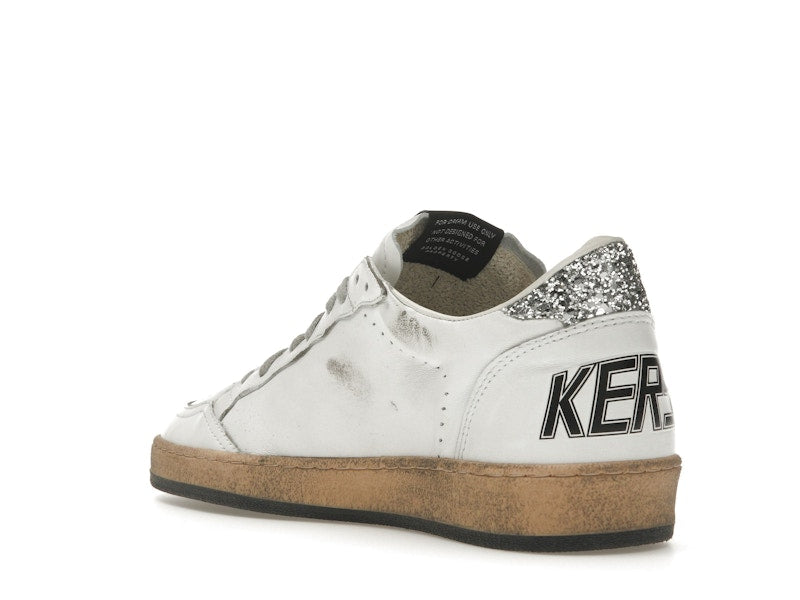 Golden Goose Ball Star White Silver Glitter (Women's)