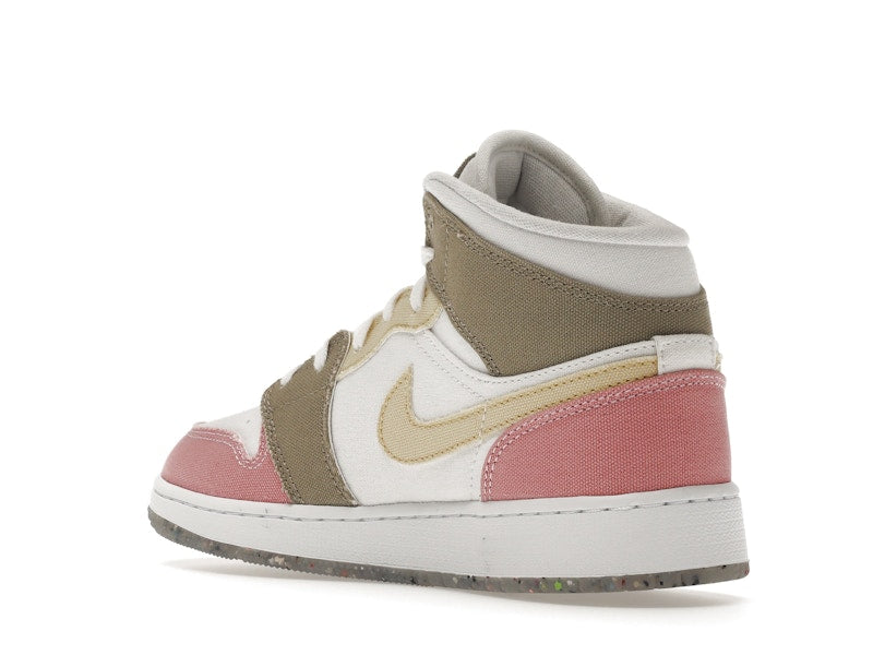 Jordan 1 Mid SE Pastel Vivid Green Grind (GS)