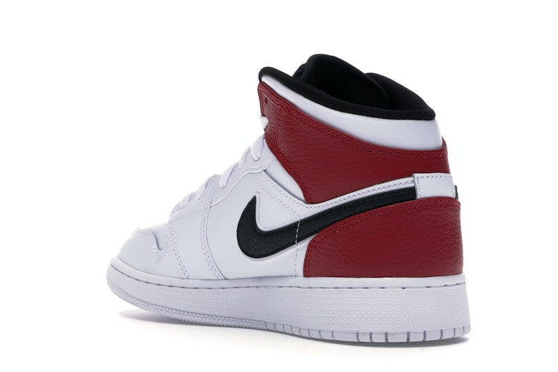 Jordan 1 Mid White Black Gym Red (GS)