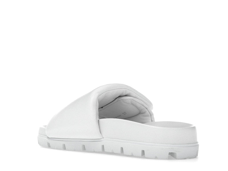 Prada Soft Padded 20mm Slide Sandal White Nappa Leather