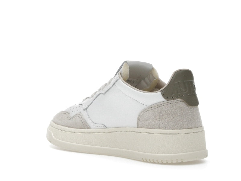 Autry Medalist Leather Low White Covert Green Beige (Women's)