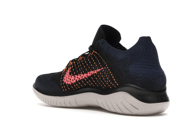 Nike Free RN Flyknit 2018 Black Flash Crimson Orange Peel