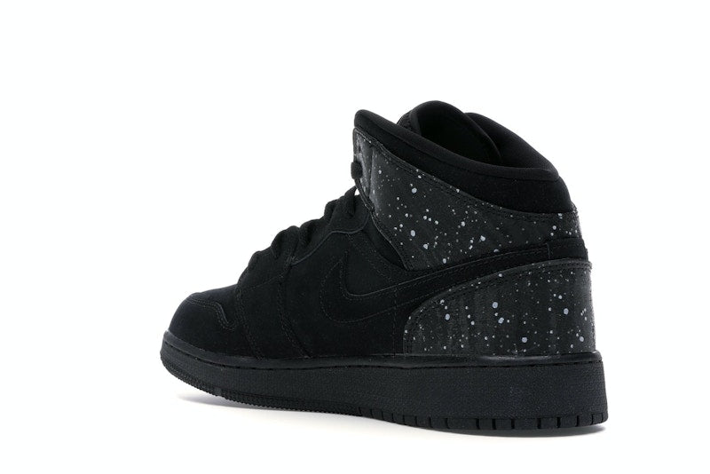 Jordan 1 Mid Black Rush Pink White Splatter (GS)