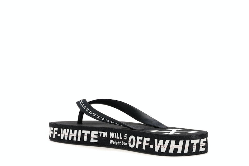 Off-White Logo Typographic Flip Flop Black SS20