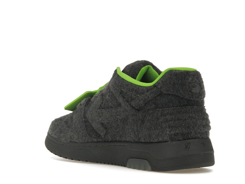 OFF-WHITE Out Of Office "OOO" Low Tops Grey Green Wool