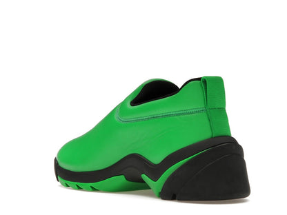 Bottega Veneta Lagoon Low Top Leather Sneaker Black Green