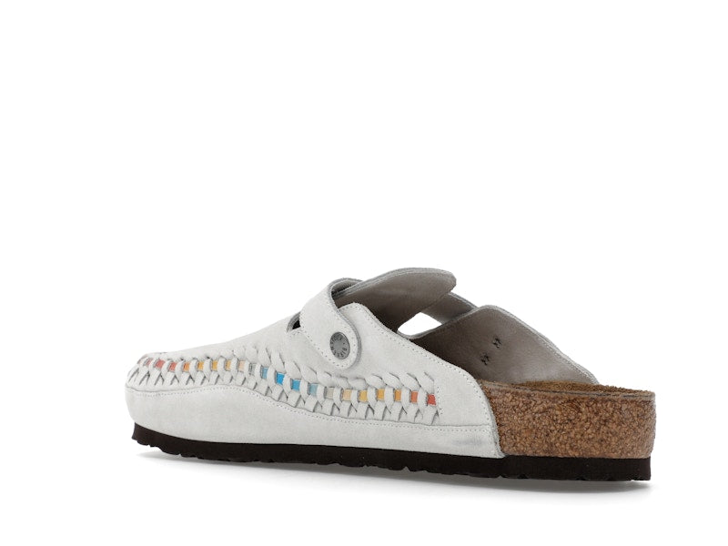 Birkenstock Boston Braided Suede Kith Antique White Tie Dye