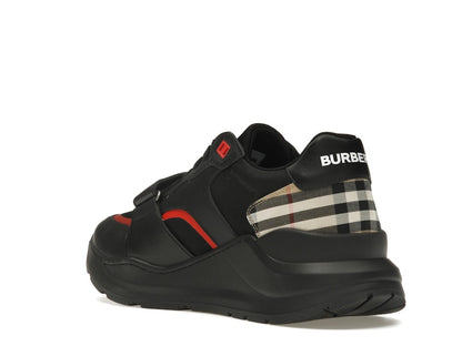 Burberry Check Suede Leather Sneakers Vintage Check-print Black
