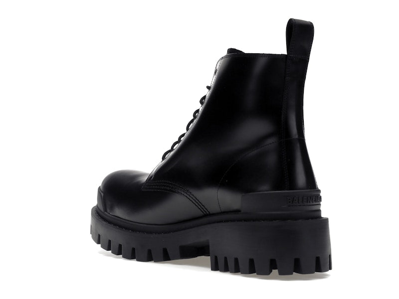 Balenciaga Strike 20mm Lace Up Boot Black