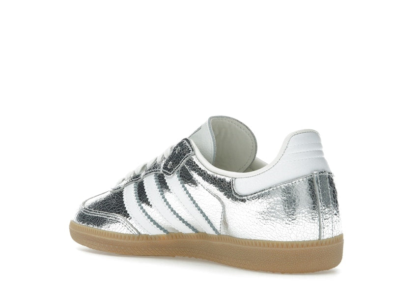 adidas Samba OG Silver Metallic Cracked Leather (Women's)