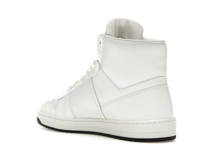 Prada Downtown High Top Sneakers Leather White White Black