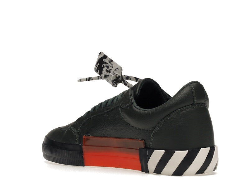 OFF-WHITE Vulc Low Dark Green Leather