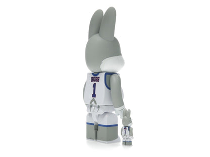 Bearbrick x Space Jam Rabbrick Bugs Bunny 100% & 400% Set Grey