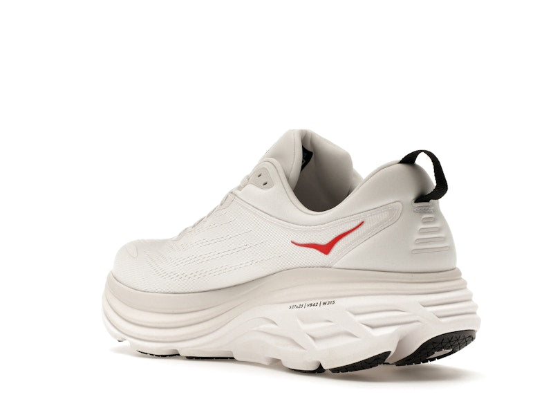 Hoka One One Bondi 8 White Vermillion