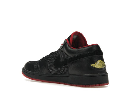 Jordan 1 Retro Low Black Metallic Silver Varsity Red