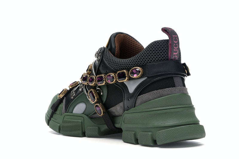 Gucci Flashtrek SEGA Green Removable Crystal
