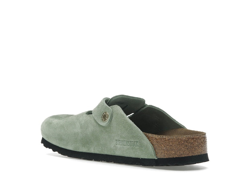 Birkenstock Boston Soft Footbed Suede Green Tea (Narrow Fit)