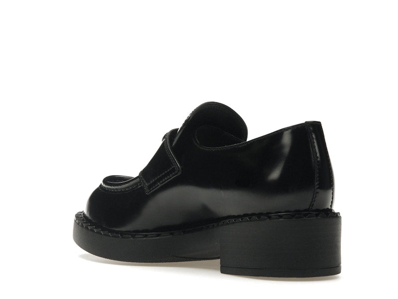 Prada Chocolate 50mm Loafer Black Brushed Leather